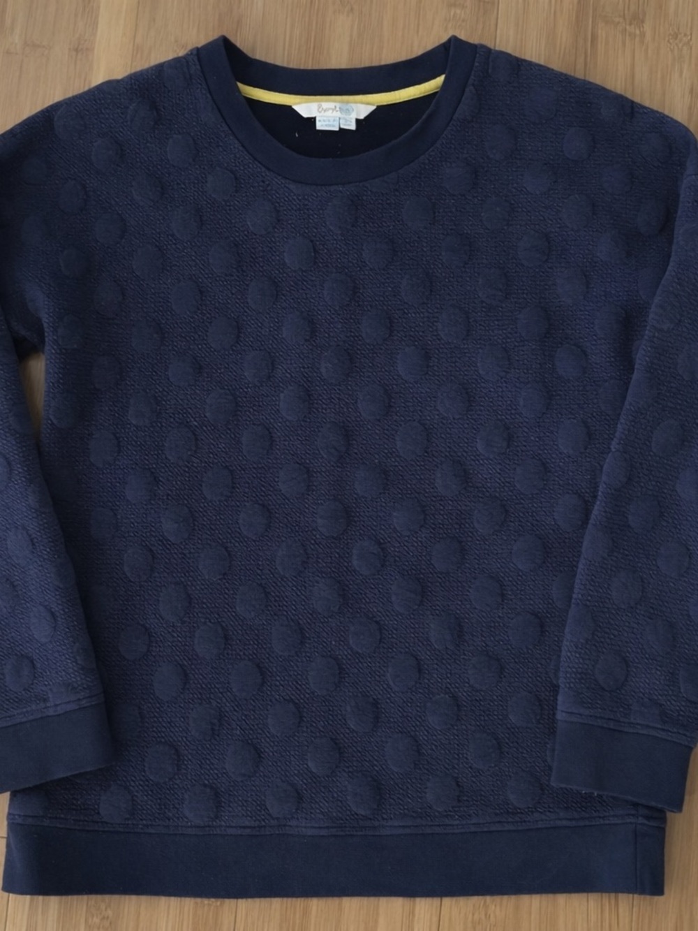Boden Textured sweatshirt style top navy blue size US2